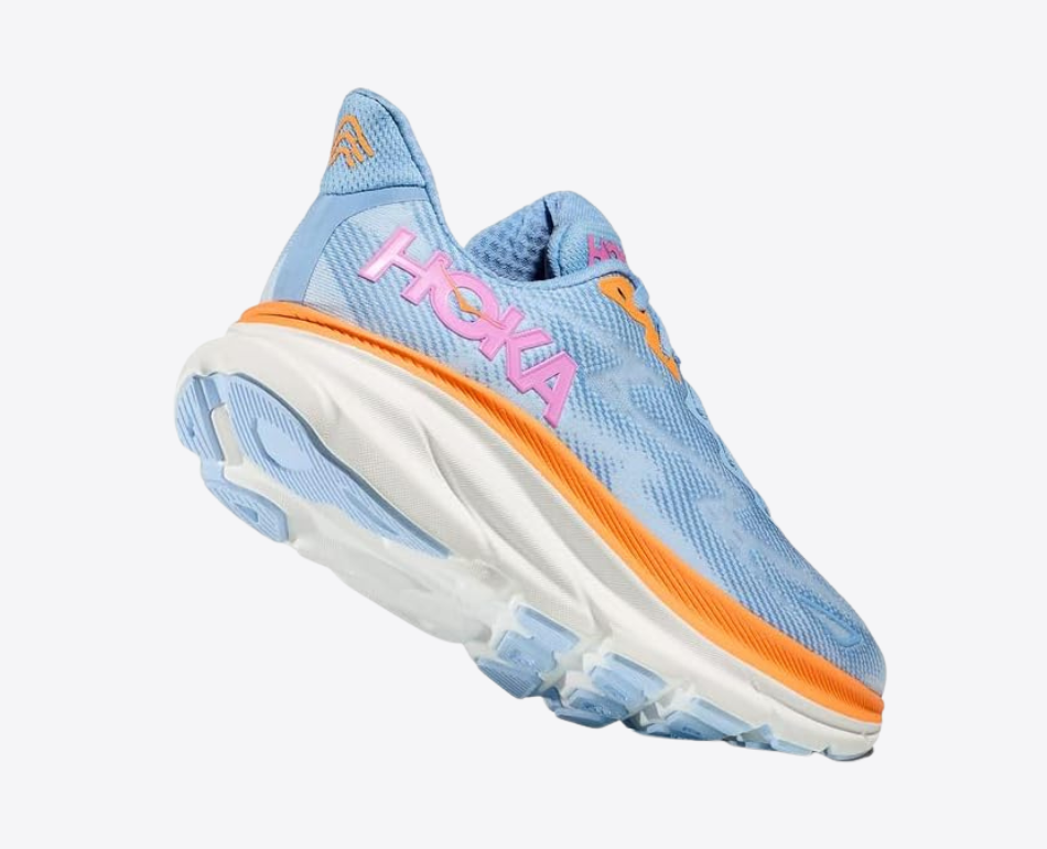 Clifton 9 Sneakers Blauw Oranje